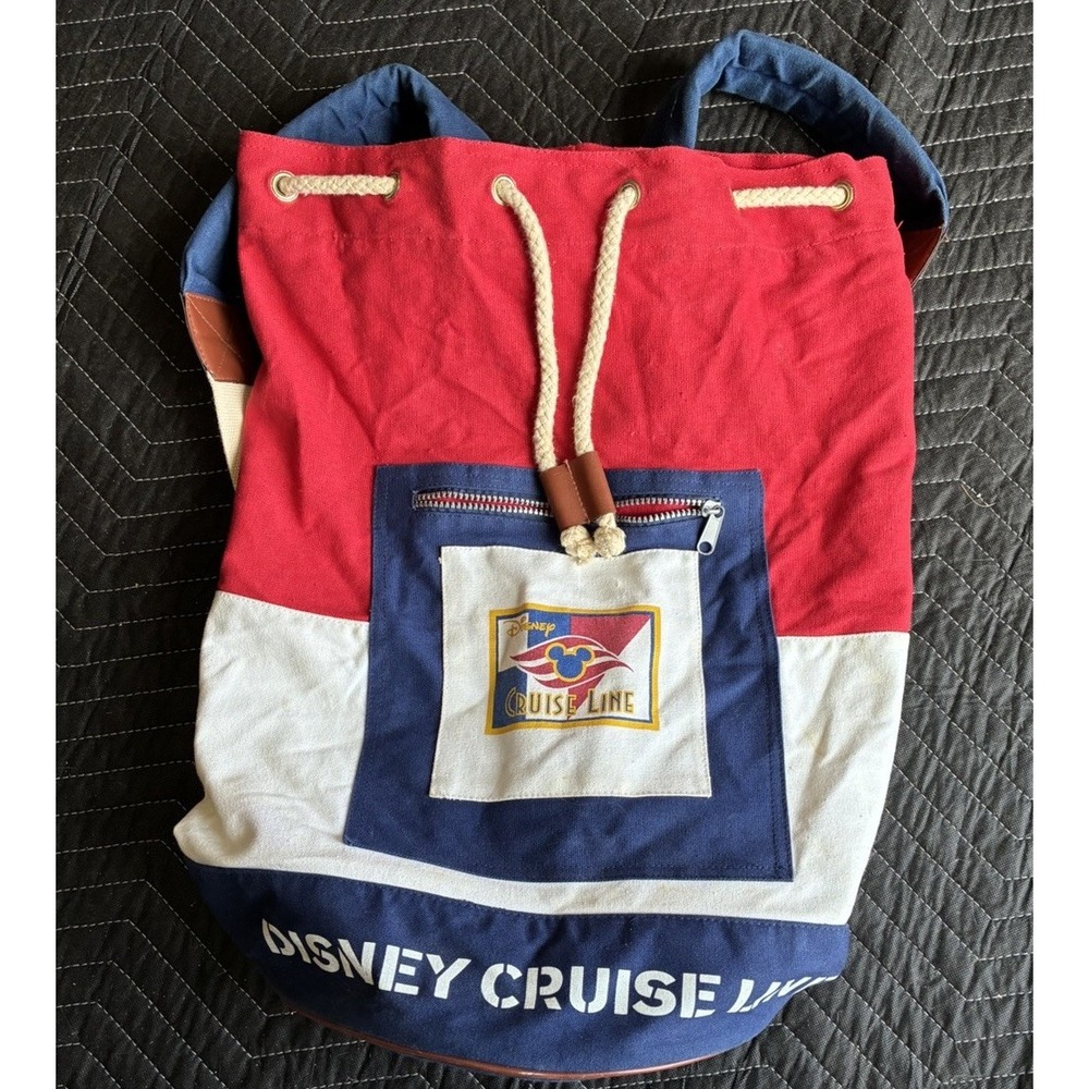 Disney Cruise Lines Backpack / Rucksack Drawstring / Canvas / Vintage Disney Bag